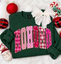 Patterned HO HO Ho - Green Crewneck