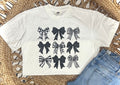 BLACK COQUETTE BOWS - WHITE TEE