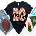 Red Oak Tigers Checkered Black Tee