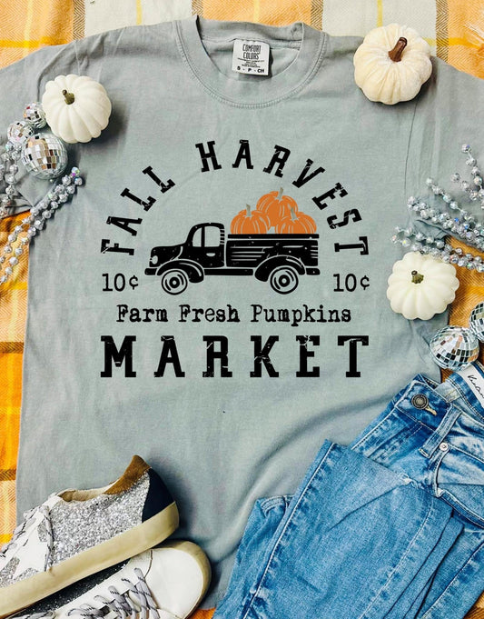 FALL HARVEST MARKET - GRAY TEE