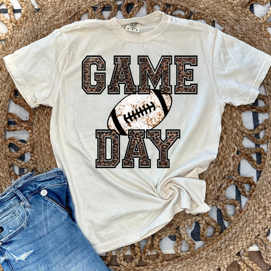 LEOPARD GAME DAY IVORY TEE