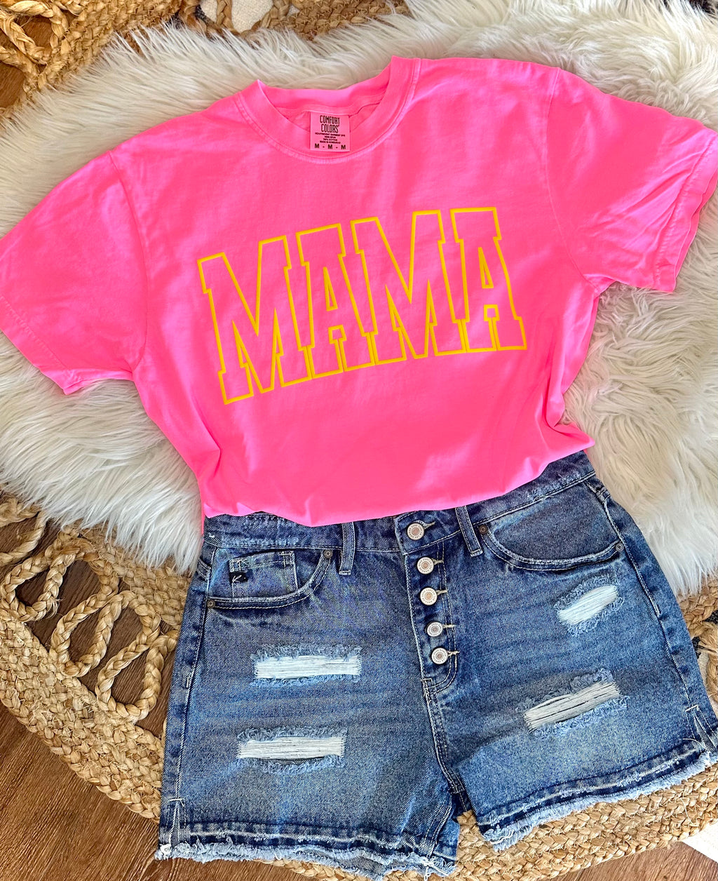 PUFF MAMA - NEON PINK TEE