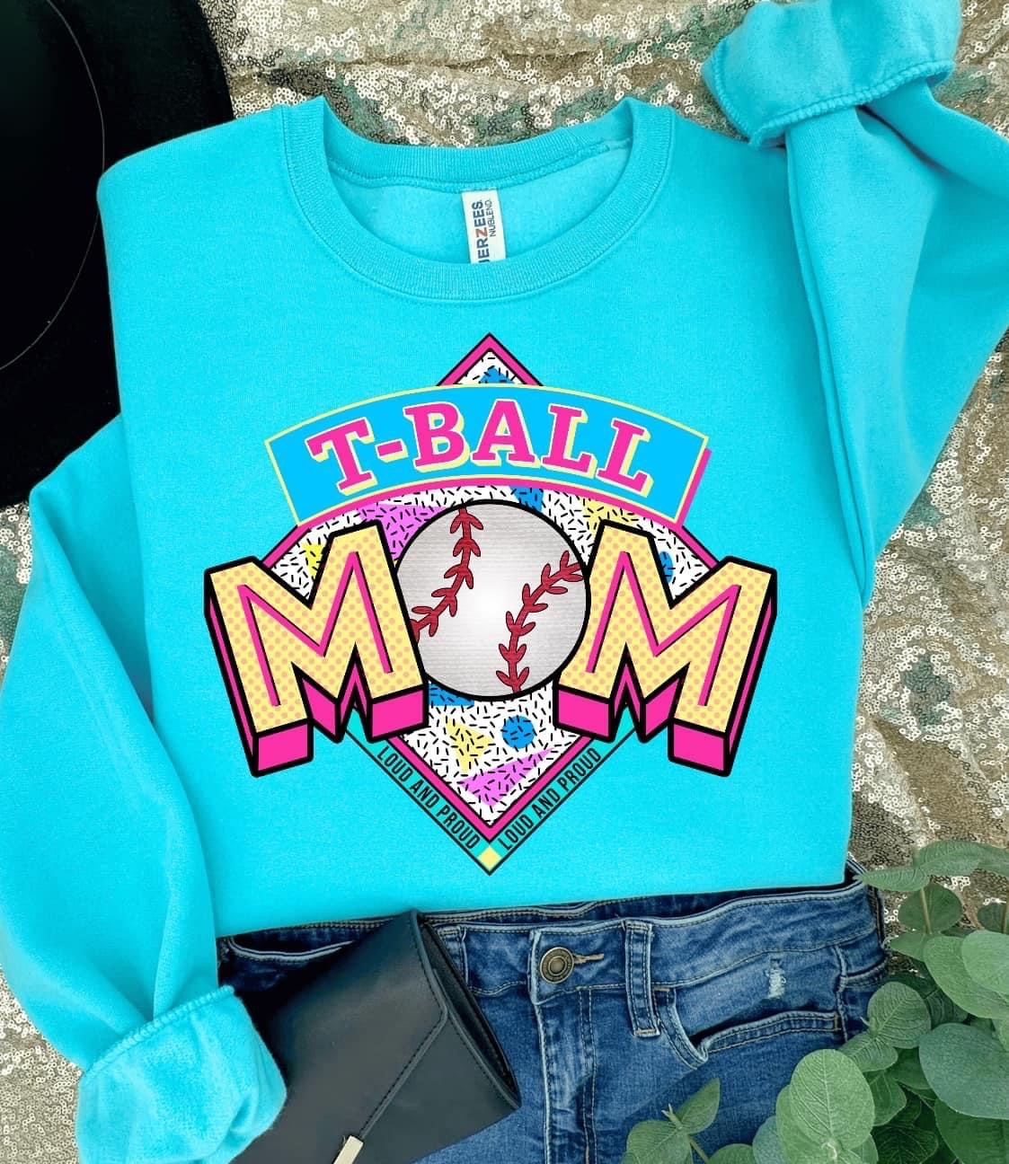 T-Ball Mom Blue Crewneck