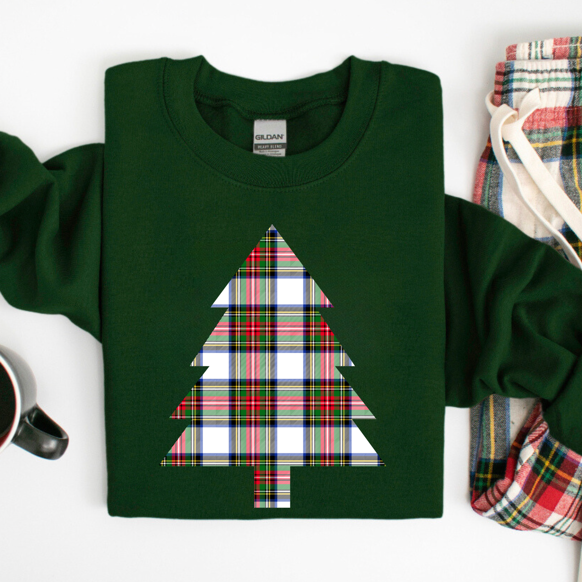 Plaid Christmas Tree Forest Green