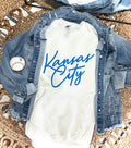 PUFF BLUE KANSAS CITY SCRIPT - WHITE CREWNECK