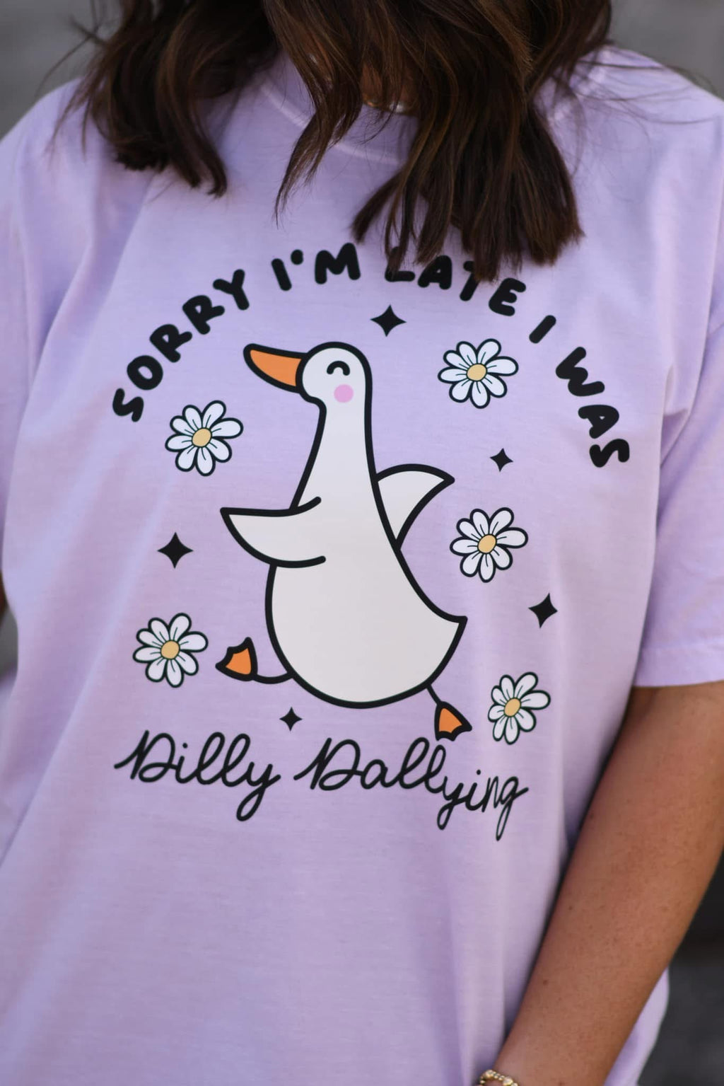 DILLY DALLYING - ORCHID TEE