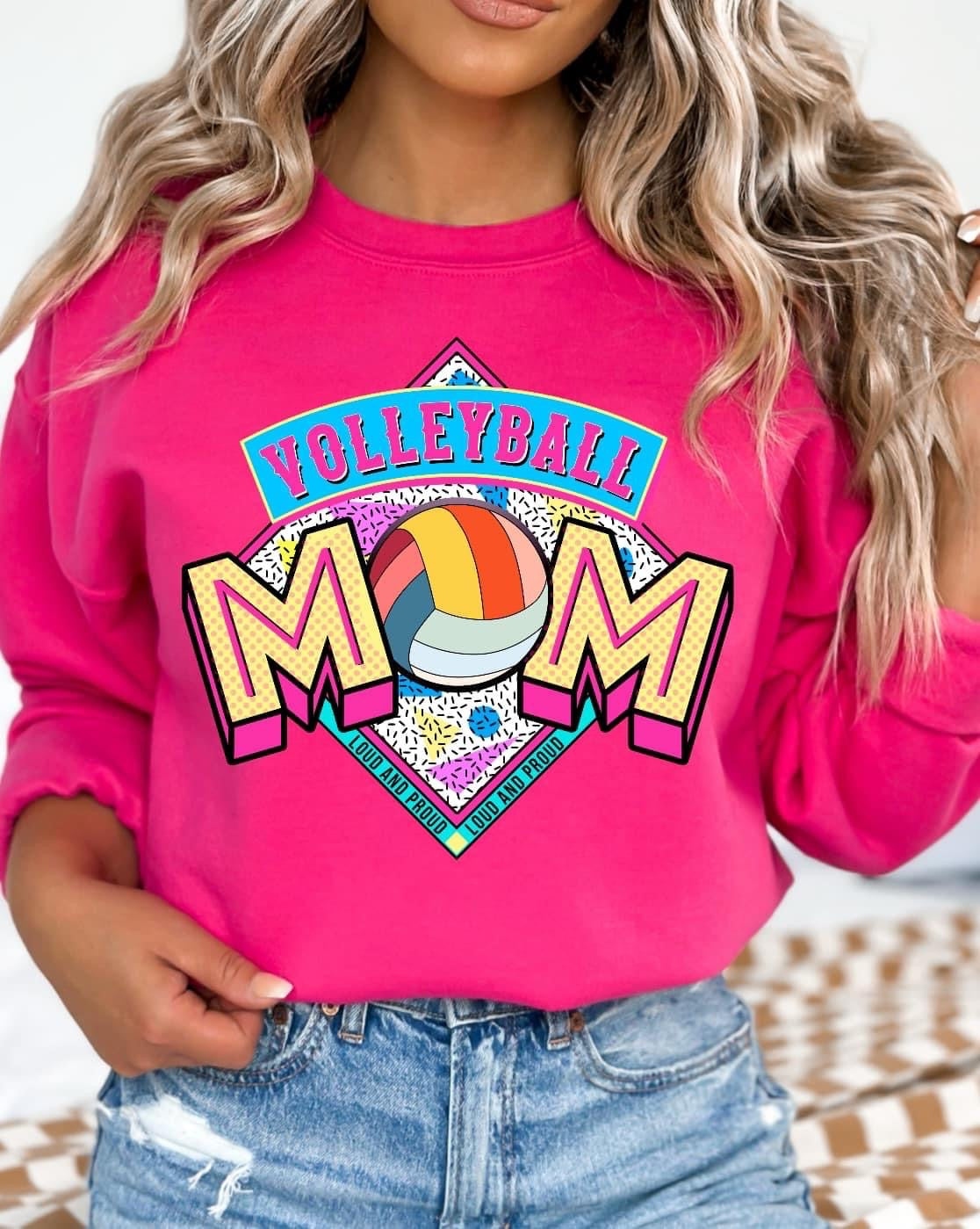 Volleyball Mom Pink Crewneck