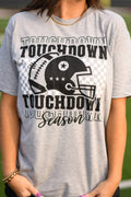 CHECKERED TOUCHDOWN SEASON - GRANITE TEE