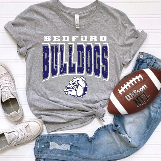 Bedford Bulldogs Distressed Tee