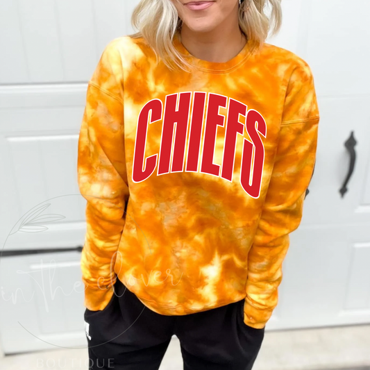 Yellow tie dye Red Arched Chiefs