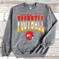 Kansas City Football Red, White, Yellow Ombre Grey Crewneck