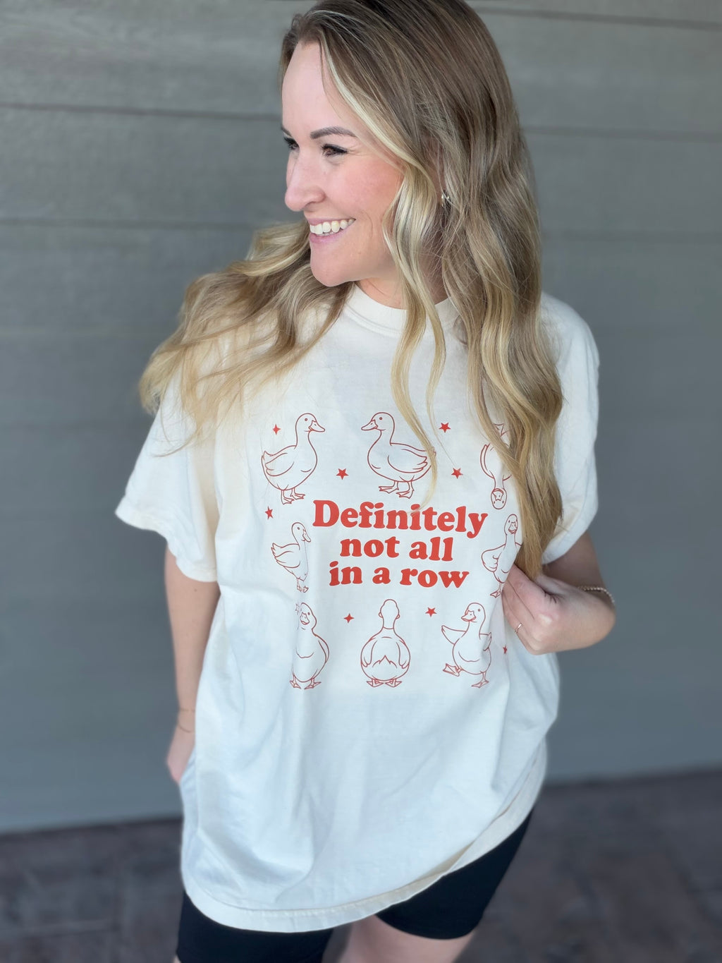 Definitely Not All In A Row  - Ivory Tee