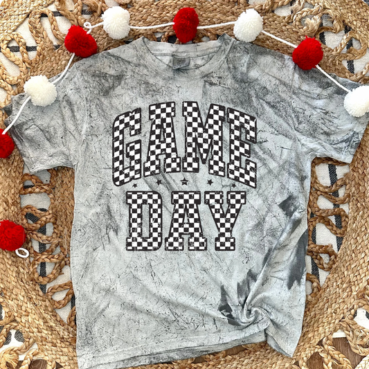 CHECKERED GAME DAY - SMOKE TEE