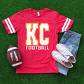 Distressed Block KC on Jersey Tee
