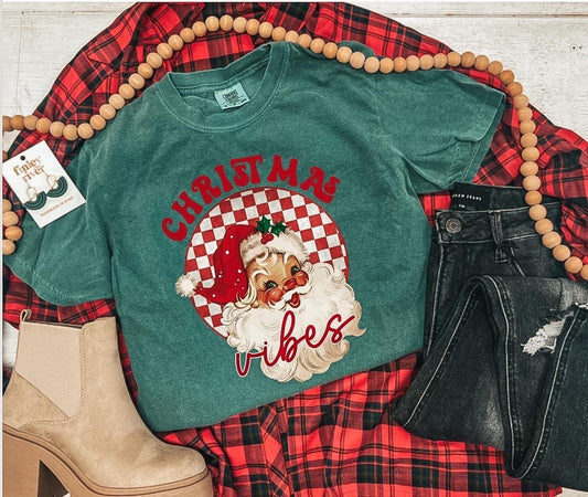 RED CHRISTMAS VIBES - BLUE SPRUCE TEE