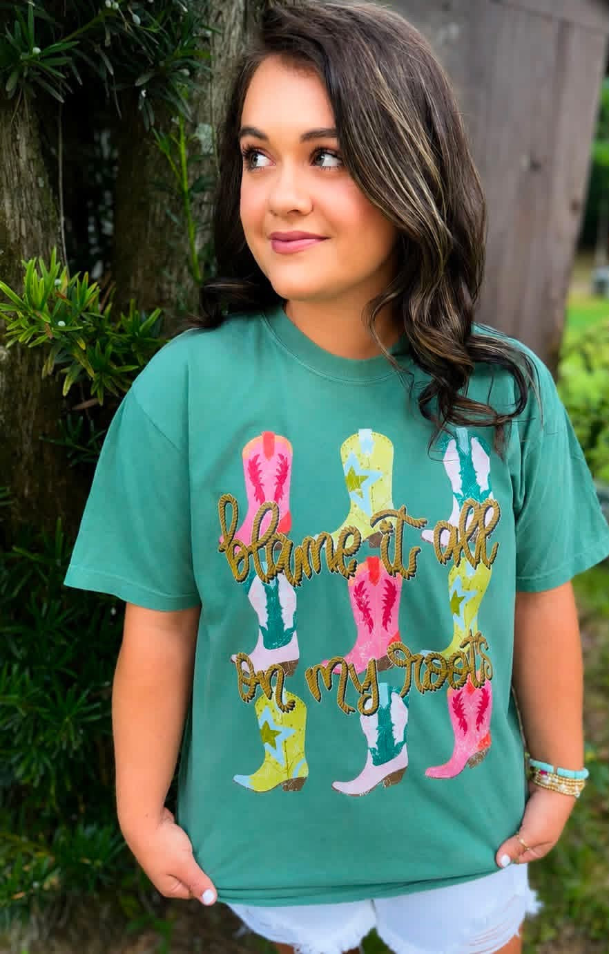 Blame it All on My Roots - Green Tee