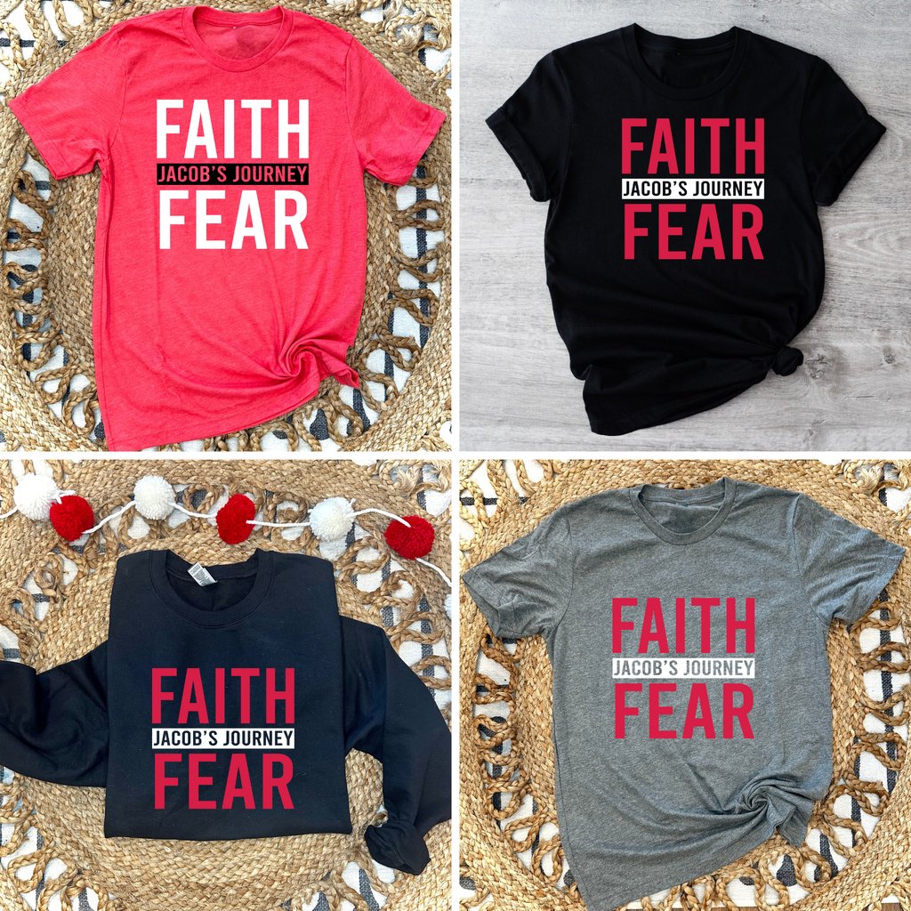 Faith Over Fear, Jacob's Journey - Grey Tee