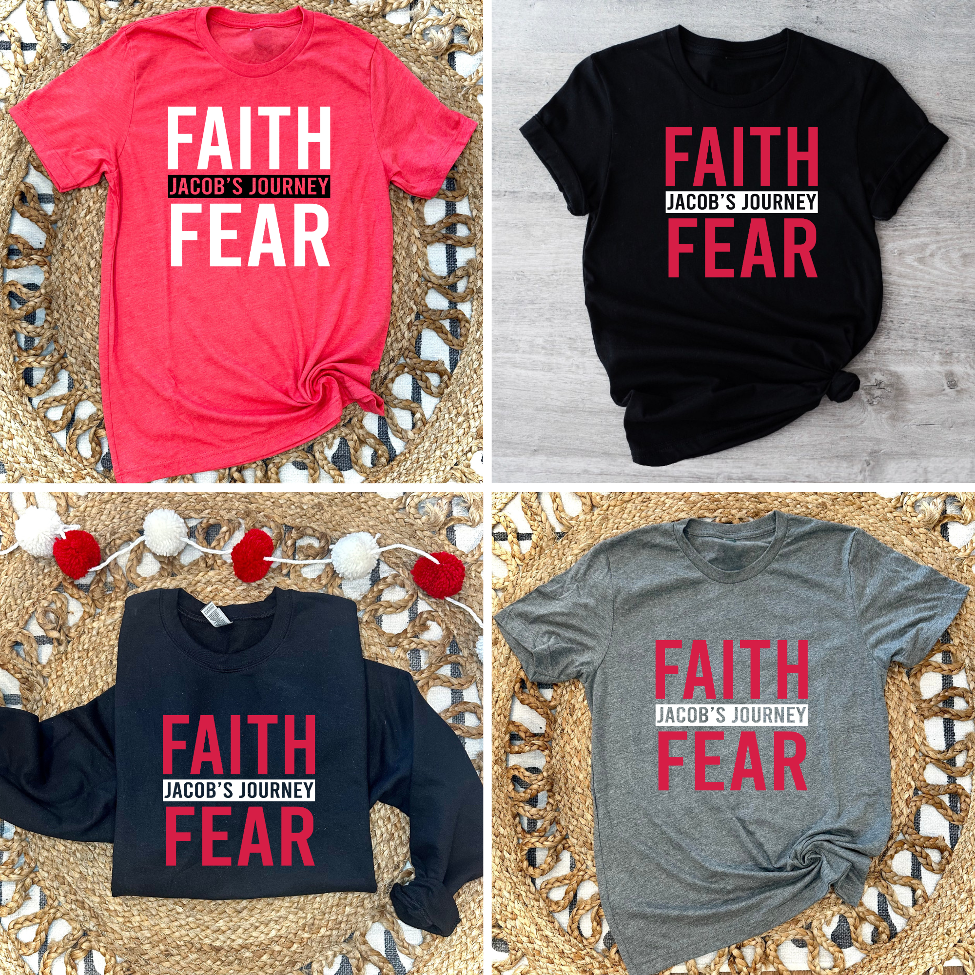 Faith Over Fear, Jacob's Journey - Red Tee