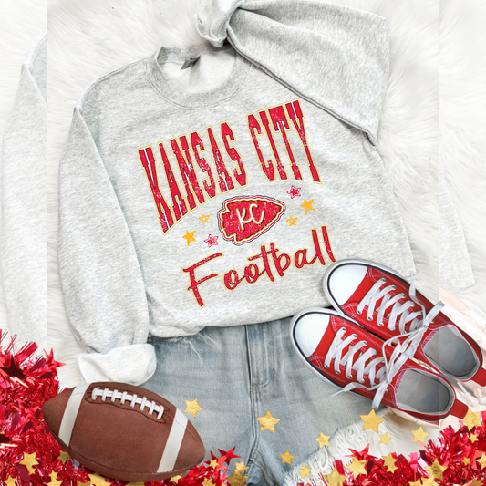 KANSAS CITY FOOTBALL WITH DODDLE STARS - ASH CREWNECK