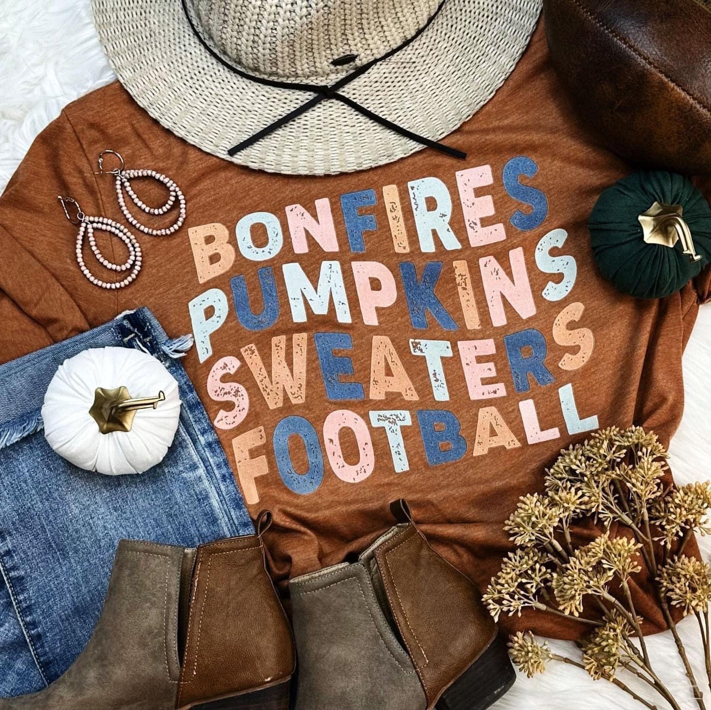 BONFIRE PUMPKINS SWEATERS FOOTBALL - TEE