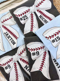 CUSTOM NAME & NUMBER BASEBALL COQUETTE BOW - BLUE TEE