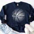 Dotted Bulldogs Basketball Navy Crewneck