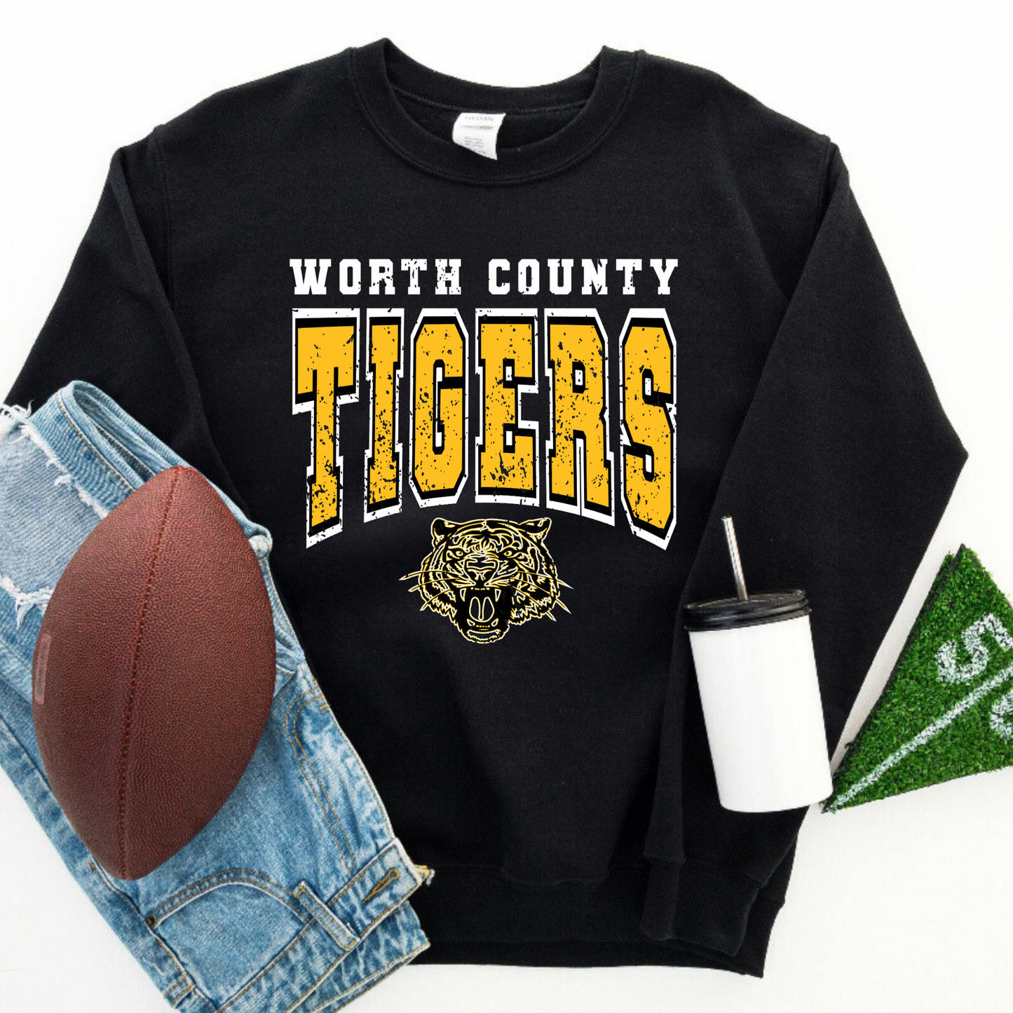 Worth County Tigers Distressed Crewneck