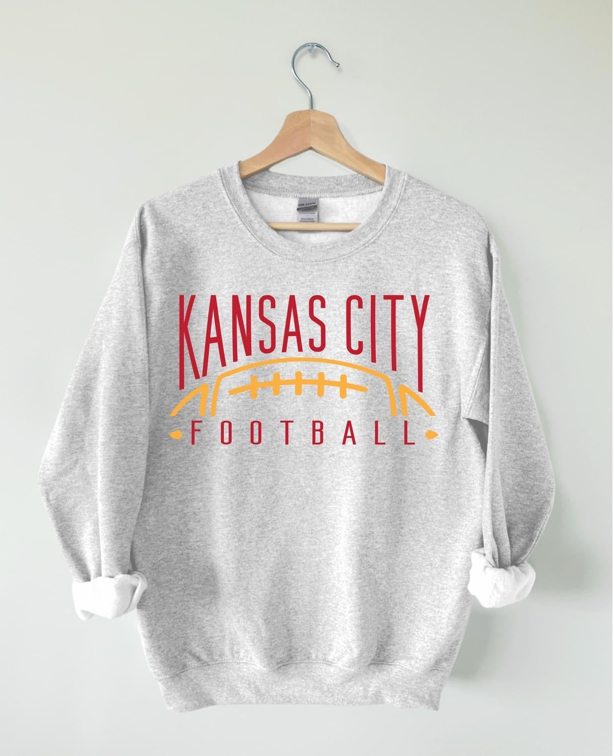 SIMPLE KANSAS CITY FOOTBALL - ASH CREWNECK