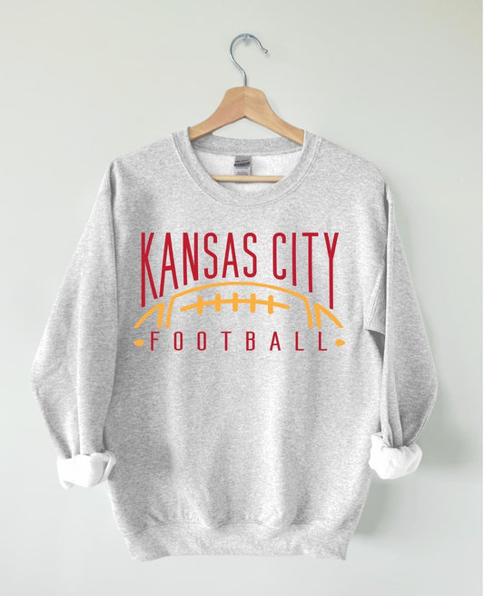 SIMPLE KANSAS CITY FOOTBALL - ASH CREWNECK