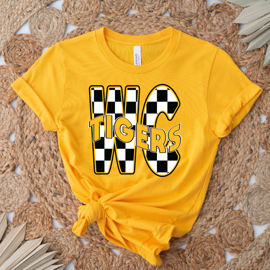 Worth County Tigers Checkered Gold Tee