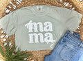 LACE STACKED MAMA - MUTED GREEN TEE