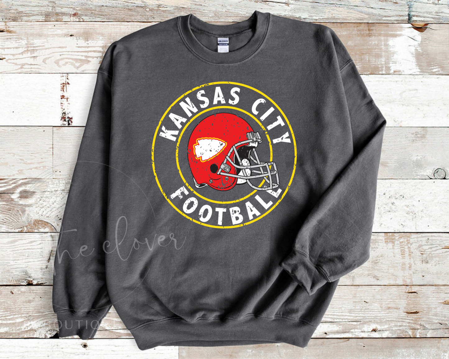 Kansas City Circle Charcoal Crewneck