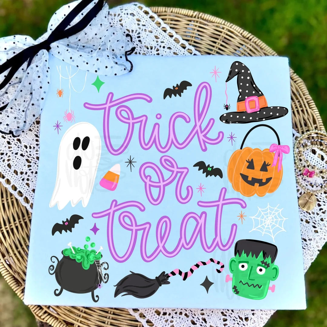 Trick or Treat - Light Blue Tee