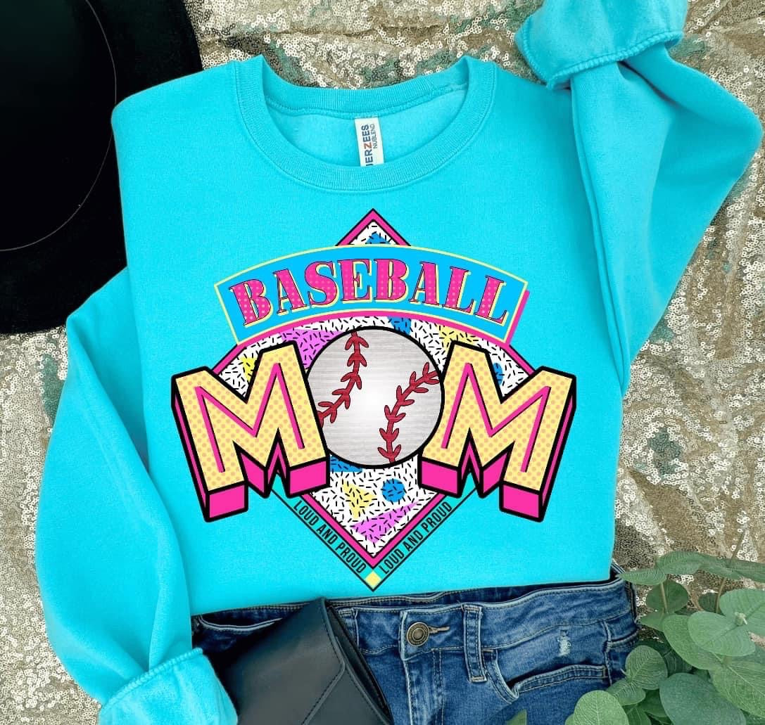 Baseball Mom Blue Crewneck