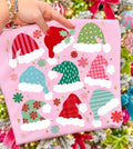 Santa Hat Collage - Light Pink Tee