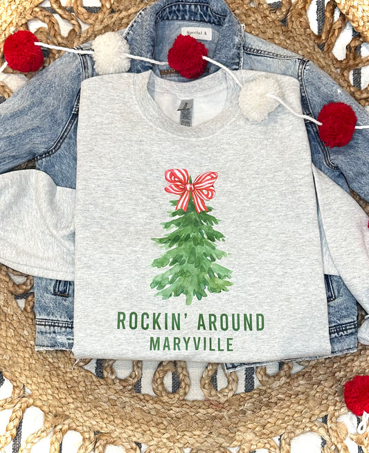 ROCKIN' AROUND MARYVILLE - ASH CREWNECK