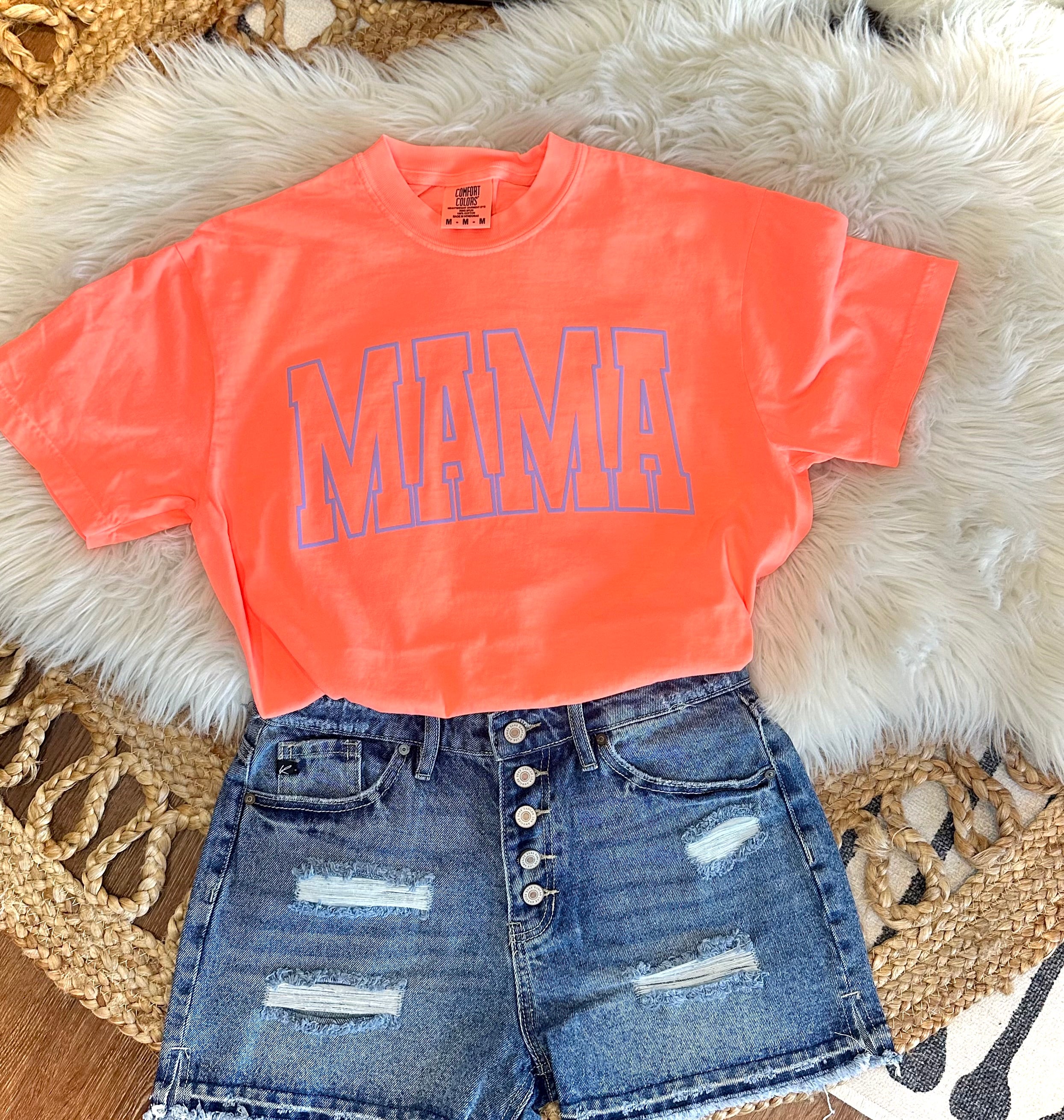 PUFF MAMA - NEON RED ORANGE TEE