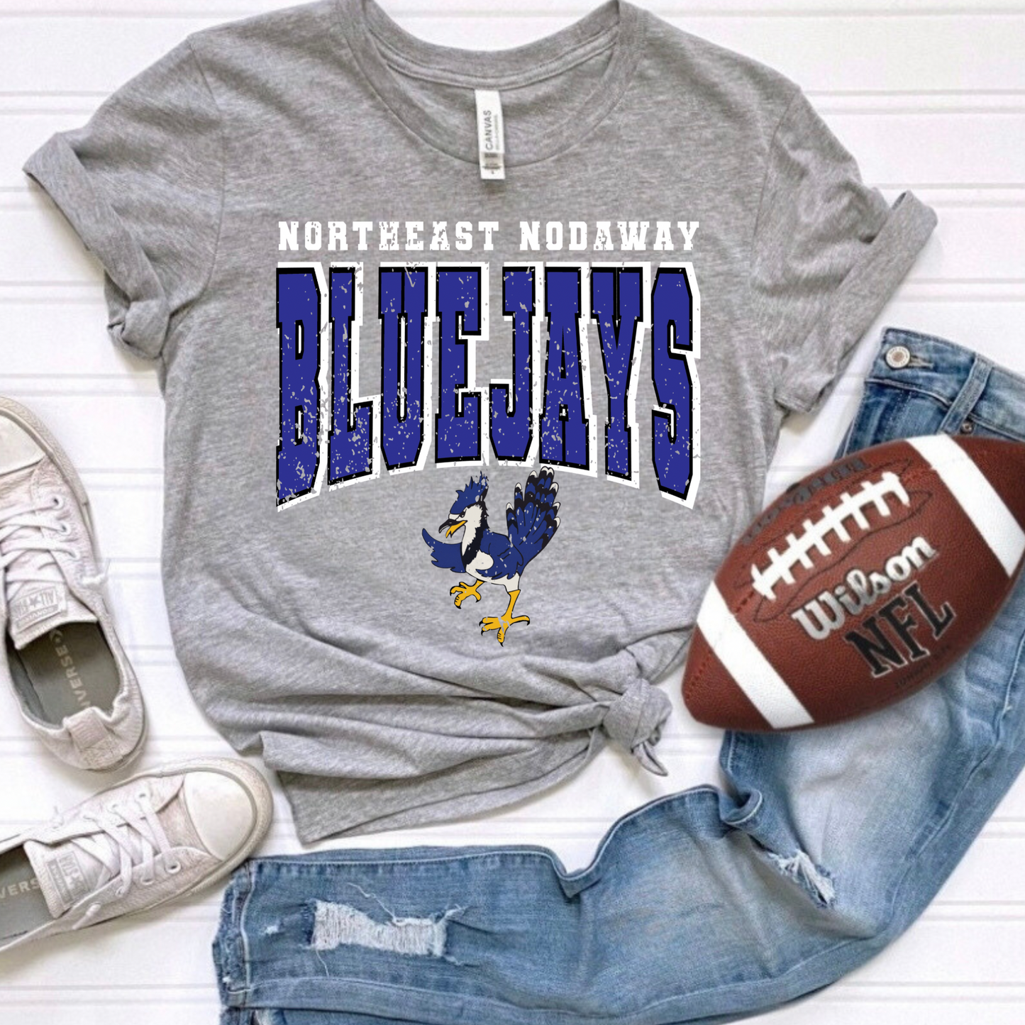 Northeast Nodaway Bluejays Distressed Tee