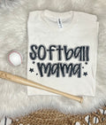 DOODLE SOFTBALL MAMA - OFF WHITE TEE