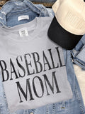 Basic Baseball Mom - Grey Tee