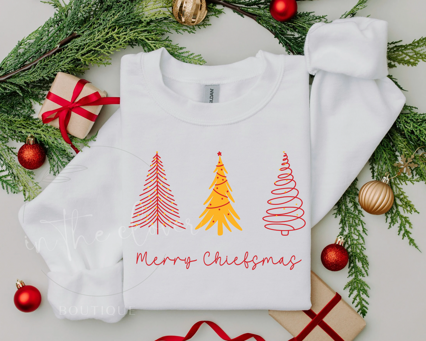 MERRY CHIEFSMAS - WHITE CREWNECK