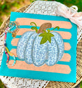 Leopard Pumpkin with Striped Detail - Lagoon Tee