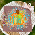 Splatter Striped Pumpkin - Espresso Tee