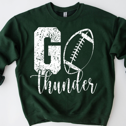 Go Thunder Football Distressed Crewneck