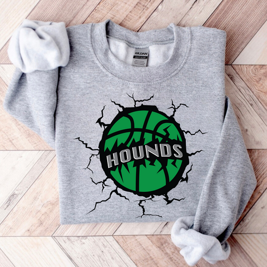 Shattered Hounds Basketball Grey Crewneck