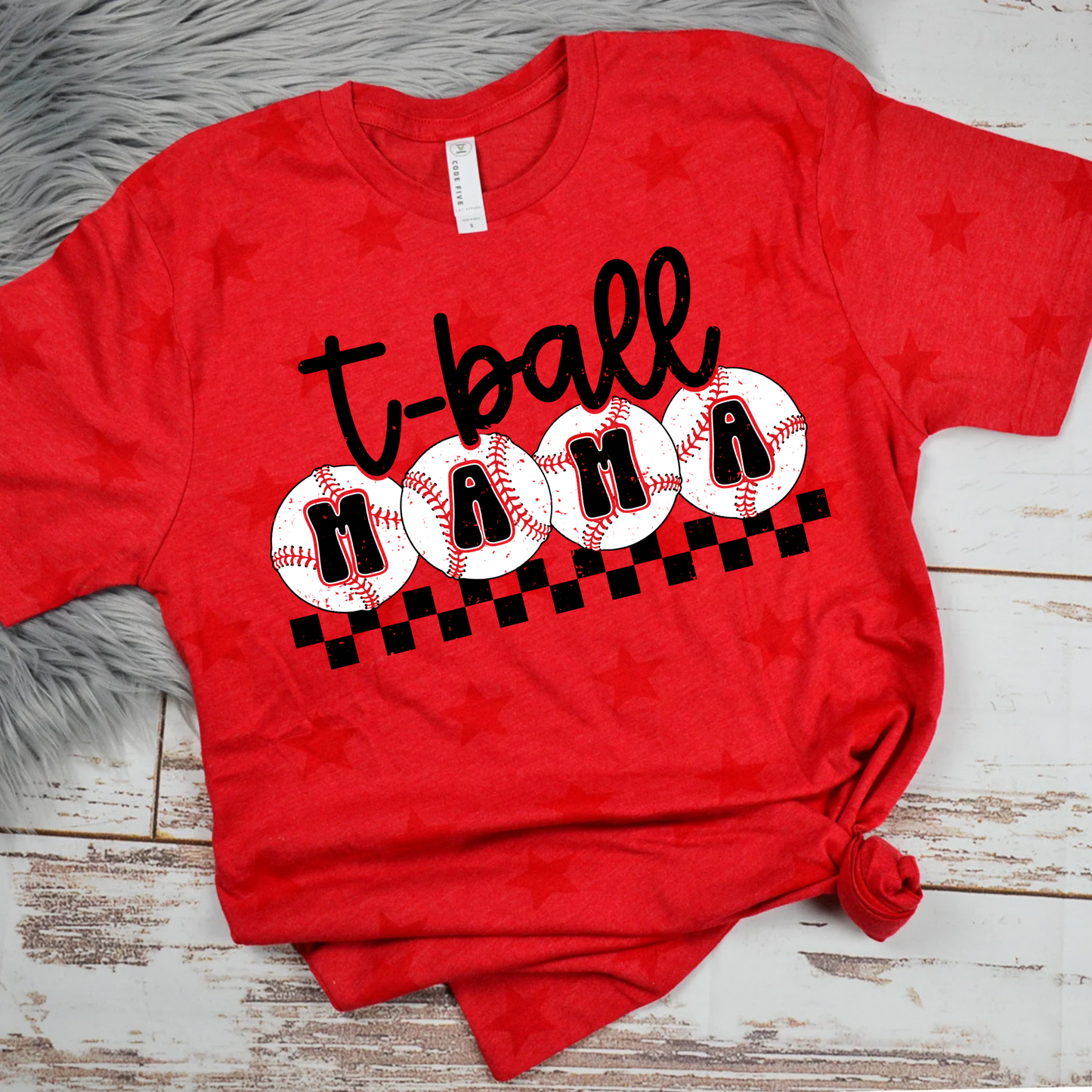 T-Ball Mama Red Star Tee