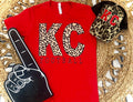 LEOPARD BLOCK KC - SOLID RED TEE