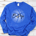 Dotted Bulldogs Basketball Royal Blue Crewneck