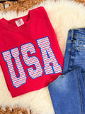 Checkered USA - Red Tee