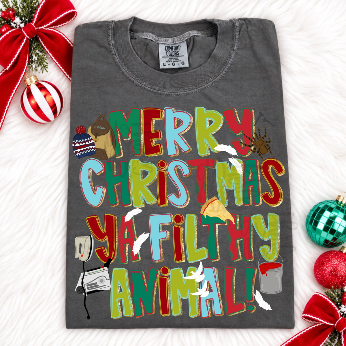 Merry Christmas Ya Filthy Animals - Pepper Tee